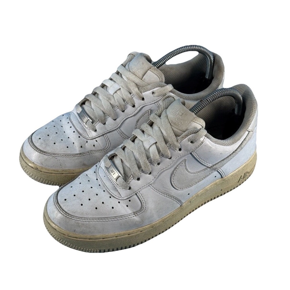 Nike Air Force One Shoes Womens 8.5 White Leather Casual Athletic Sneaker Low